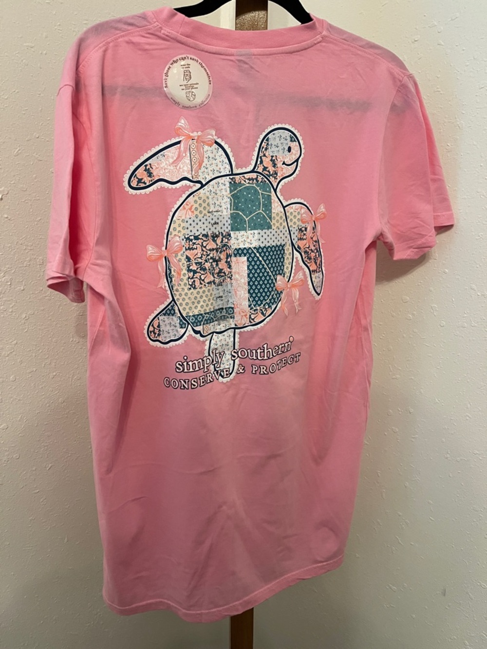 Simply Southern Pink Patchwork Sea Turtle T-Shirt